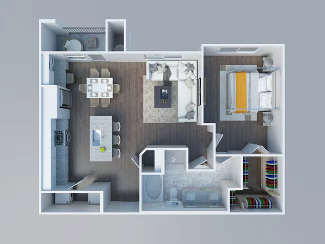 1 Bed 1 Bath 381 floor plan
